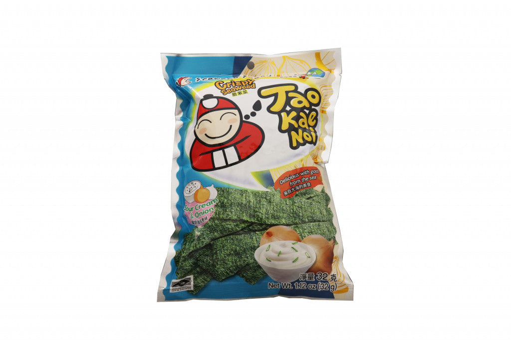 Tao Kae Noi Crispy Seaweed Sour Cream Onion 32g/ Tao Kae Noi Kraukšķīgās Jūraszāles ar Skābo Krējumu un Sīpolu Garšu 32g - Oishii Asian Mart