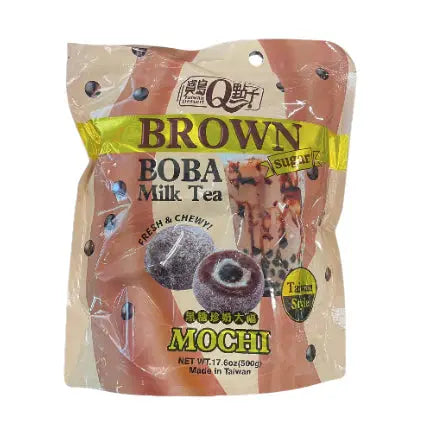 Q-BRAND Brown Sugar Boba Milk Tea Mochi 500g/ Q Brūnā cukura Boba piena tējas Moči 500g - Oishii Asian Mart