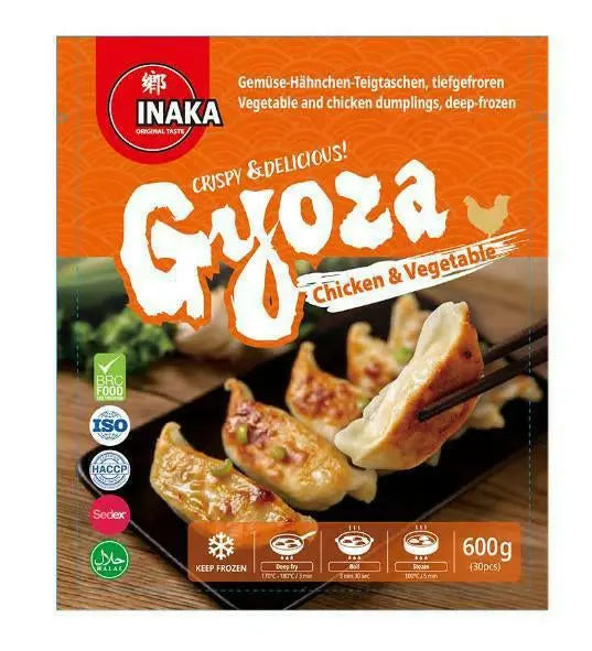 INAKA GYOZA Chicken And Vegetable 600g/ INAKA GYOZA ar Vistu un Dārzeņiem 600g Inaka
