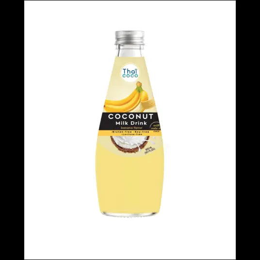 THAI COCO Coconut Milk Drink Banana 300ml/ THAI COCO kokosriekstu piena dzēriens ar banānu 300ml - Oishii Asian Mart