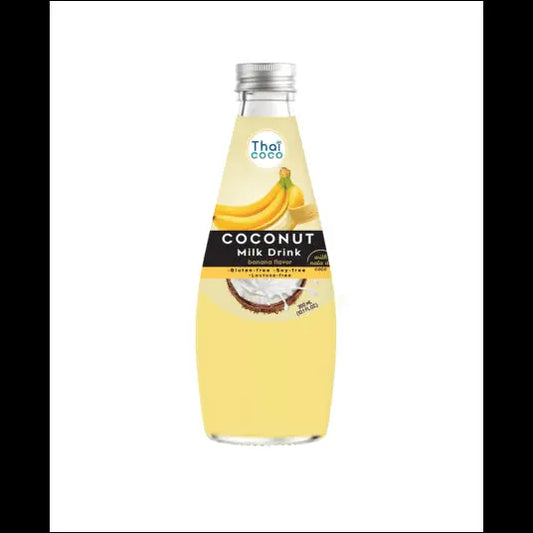 THAI COCO Coconut Milk Drink Banana 300ml/ THAI COCO kokosriekstu piena dzēriens ar banānu 300ml - Oishii Asian Mart