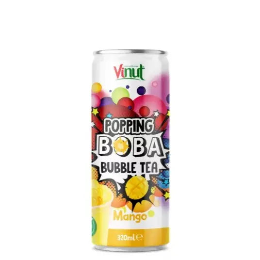 Popping Boba Bubble Tea - Mango 320ml/ Popping Boba burbuļu tēja - Mango, 320ml - Oishii Asian Mart