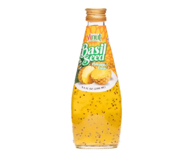 Basil Seed Drink Pineapple 290ml/ Bazilika sēklu dzēriens ar ananasu garšu 290ml - Oishii Asian Mart