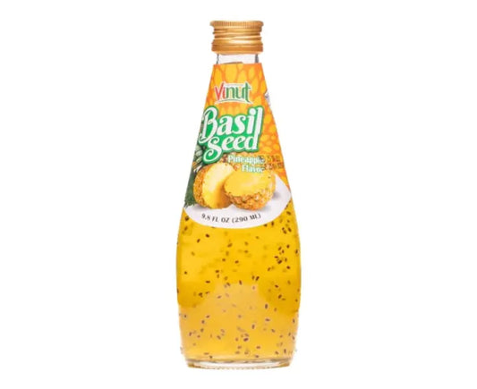 Basil Seed Drink Pineapple 290ml/ Bazilika sēklu dzēriens ar ananasu garšu 290ml - Oishii Asian Mart