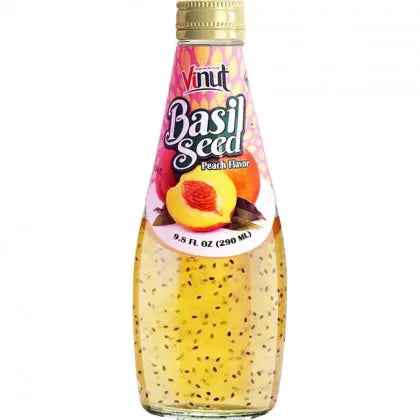 Basil Seed Drink Peach 290ml/ Bazilika sēklu dzēriens ar persiku garšu 290ml
