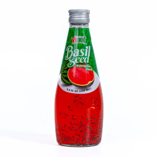 Basil Seed Drink Watermelon 290ml/ Bazilika sēklu dzēriens ar arbūzu garšu 290ml - Oishii Asian Mart