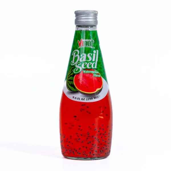 Basil Seed Drink Watermelon 290ml/ Bazilika sēklu dzēriens ar arbūzu garšu 290ml
