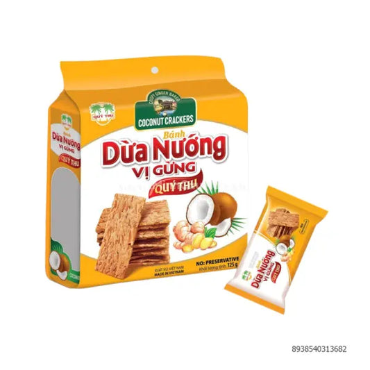 Coconut Cracker Ginger Flavour 125g/ Kokosriekstu Krekeri ar Ingvera Garšu 125g - Oishii Asian Mart