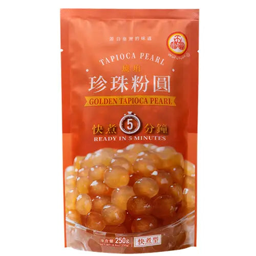 WFY Tapioca Pearl Topping Golden 250g/ WFY Tapiokas Pērļu Topings Zelta 250g - Oishii Asian Mart
