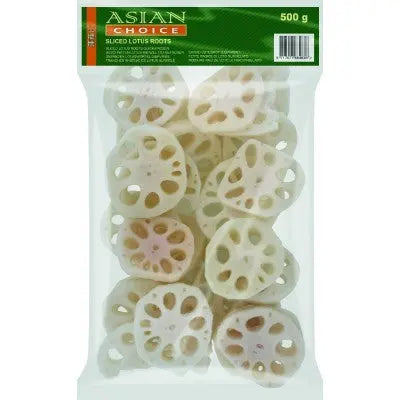 ASIAN CHOICE Sliced Lotus Roots 500g/ ASIAN CHOICE Sagrieztas Lotosa Saknes 500g - Oishii Asian Mart