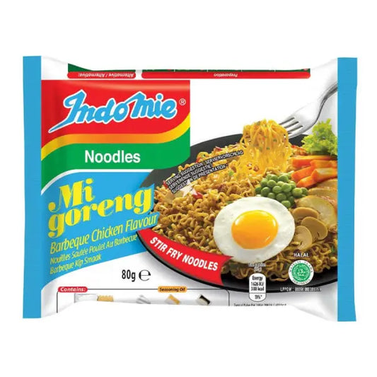 INDOMIE Mi Goreng Barbeque Chicken 82g/ Indomie Mi Goreng Barbekjū vistas garšas, 82 g - Oishii Asian Mart