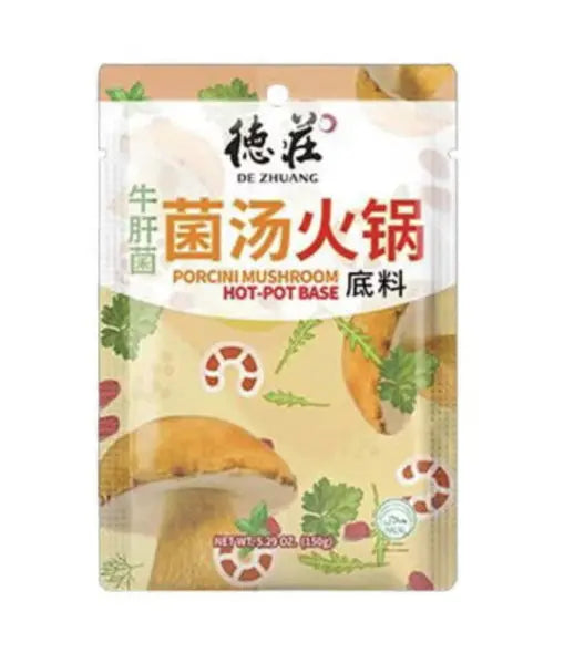De Zhuang Porcini Mushroom Hot Pot Base 150g/ De Zhuang Porcini sēņu karstā katla bāze 150g - Oishii Asian Mart