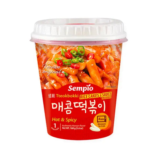 Sempio Instant Tteokbokki - Hot & Spicy (Cup) 160g / SEMPIO Tteokbokki Asi un pikanti trauciņš 160g - Oishii Asian Mart