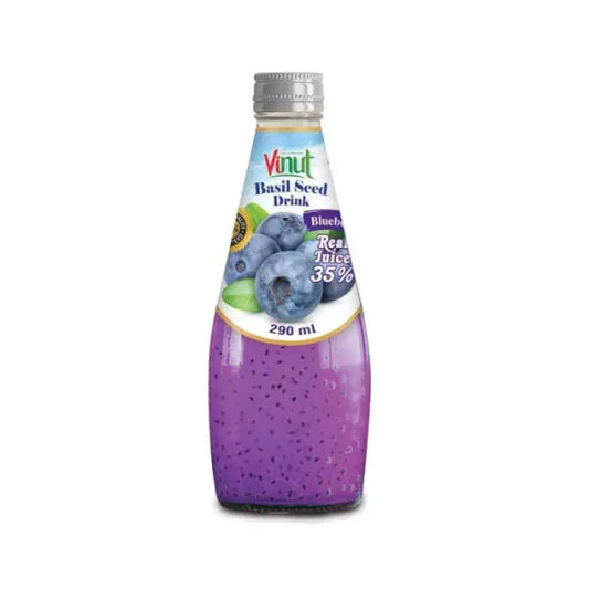 Basil Seed Drink Bluberry 290ml/ Basila sēklu dzēriens ar melleņu garšu, 290 ml - Oishii Asian Mart