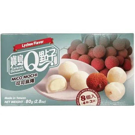 Q-BRAND Mico Mochi Lychee Flavor 80g/ Q-BRAND Mico Mochi ličī garša 80g - Oishii Asian Mart