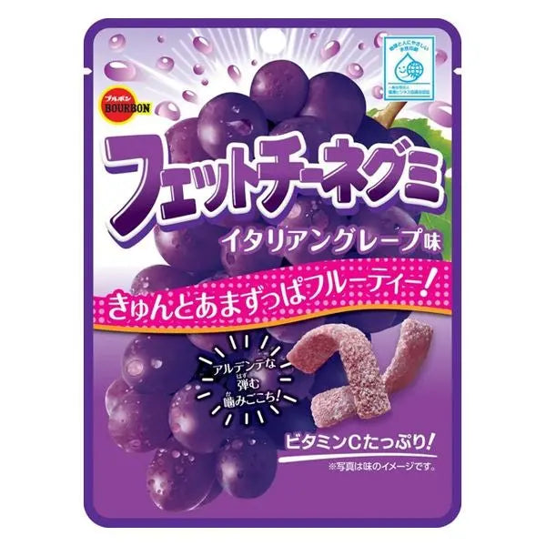 BOURBON Fettuccine Gummy Italian Grape Flavor/ BOURBON Fettuccine želejkonfektes ar itāļu vīnogu garšu - Oishii Asian Mart
