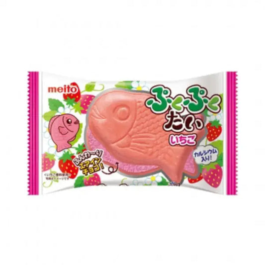 Meito Puku Puku Tai Air-in Strawberry/ Meito Puku Puku Tai Gaisa zemeņu garša - Oishii Asian Mart