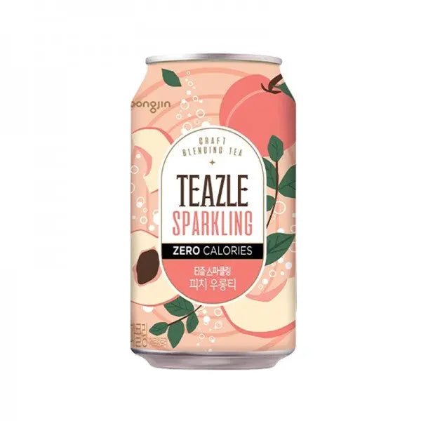 Teazle Sparkling Drink Zero Calories - Peach 340ml/ Teazle Gāzēts Dzēriens Bez Kalorijām - Persiks 340ml - Oishii Asian Mart