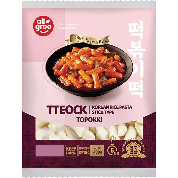Allgroo Rice Cake Tteokbokki, Toppoki 400g/ Allgroo Rīsu kūkas Tteokbokki, Toppoki 400g - Oishii Asian Mart