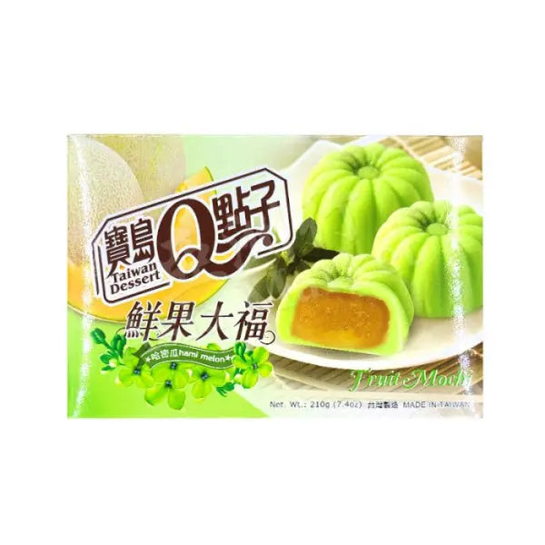 Q-BRAND Fruit Mochi Hami Melon Flavour 210g/ Q-BRAND Augļu Moči Hami Melones Garša 210g - Oishii Asian Mart
