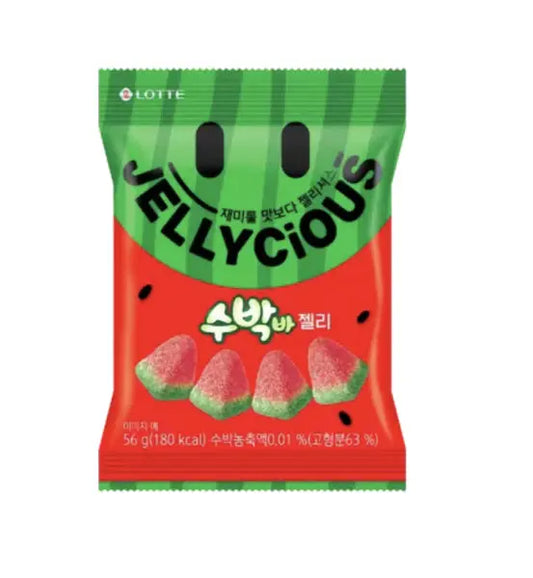 LOTTE Jellycious Watermelon 56g/ LOTTE Jellycious Arbūza Garša 56g - Oishii Asian Mart