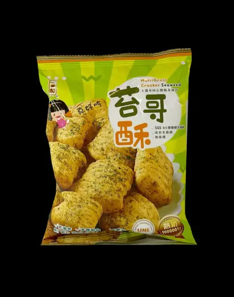 YIKOUTIAN Multi Grain Cracker Seaweed Flavor 35g/ YIKOUTIAN Daudzgraudu krekeri ar jūraszāļu garšu 35g - Oishii Asian Mart