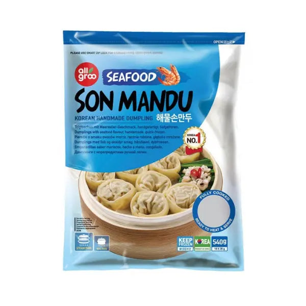 Allgroo Dumpling Seafood (handmade) 540g/ Allgroo pelmeņi ar jūras veltēm (roku darbs), 540 g - Oishii Asian Mart