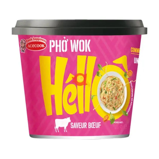 Acecook Instant Noodles Pho Wok Beef 76g/ Acecook Instant Noodles Pho Wok Liellopu gaļa 76g - Oishii Asian Mart