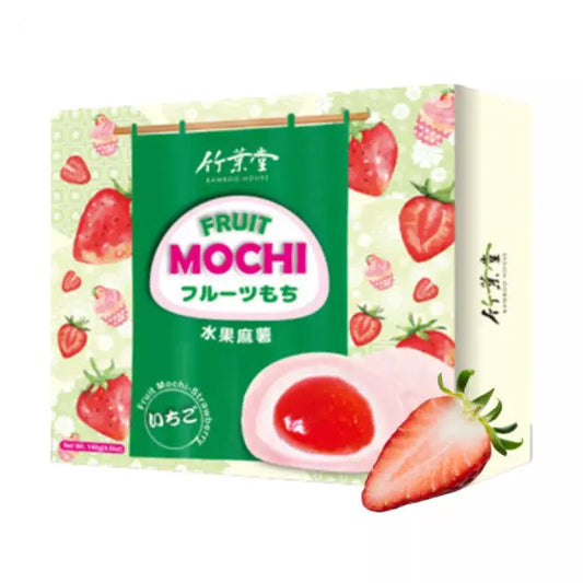 BAMBOO HOUSE Strawberry Fruit Mochi 120g/ BAMBOO HOUSE Zemeņu Augļu Moči 120g - Oishii Asian Mart