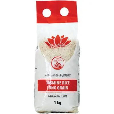 Rice field Jasmin Rice Long Grain 1 kg/ Rice field Jasmīna Rīsi Garais Grauds 1 kg - Oishii Asian Mart