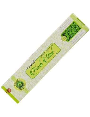 Goloka Incense Sticks, Fresh Mint/ Goloka Vīraka Kociņi, Svaiga Piparmētra - Oishii Asian Mart