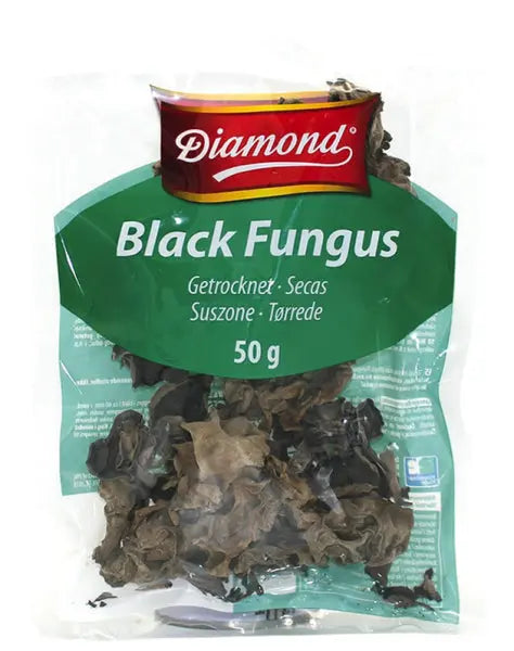 Diamond Black Fungus (Wood Ear Mushroom), 50 g/ Diamond Melnās Sēnes (Ausu Sēnes) 50g - Oishii Asian Mart