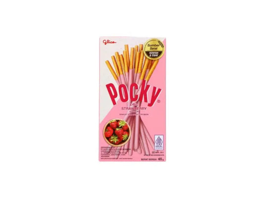 Glico Pocky Strawberry 45g/ Glico Pocky Zemeņu 45g - Oishii Asian Mart