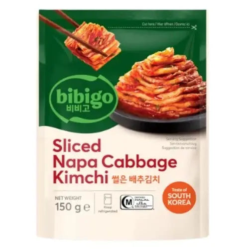 BIBIGO Sliced Napa Cabbage Kimchi 150g/ BIBIGO sagriezti Napa kāposti Kimchi 150g - Oishii Asian Mart