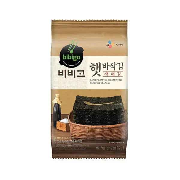 CJ Bibigo Savory Roasted Seasoned Seaweed Snack/ CJ Bibigo Grauzdēta Jūras Aļģu Uzkoda