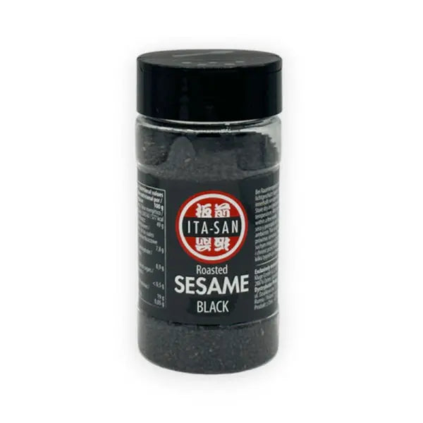 Ita-san Roasted Black Sesame Seeds 95g/ Ita-san Grauzdētas Melnās Sezama Sēklas 95g - Oishii Asian Mart