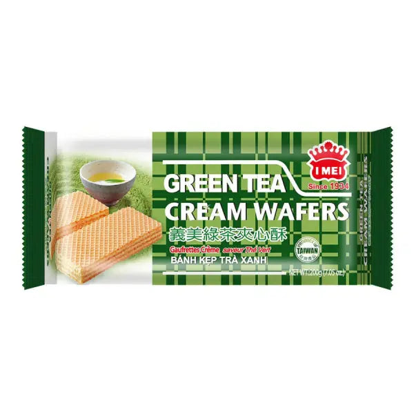 Imei Green Tea Cream Wafers 200g/ Imei Zaļās Tējas Krēma Vafeles 200g - Oishii Asian Mart