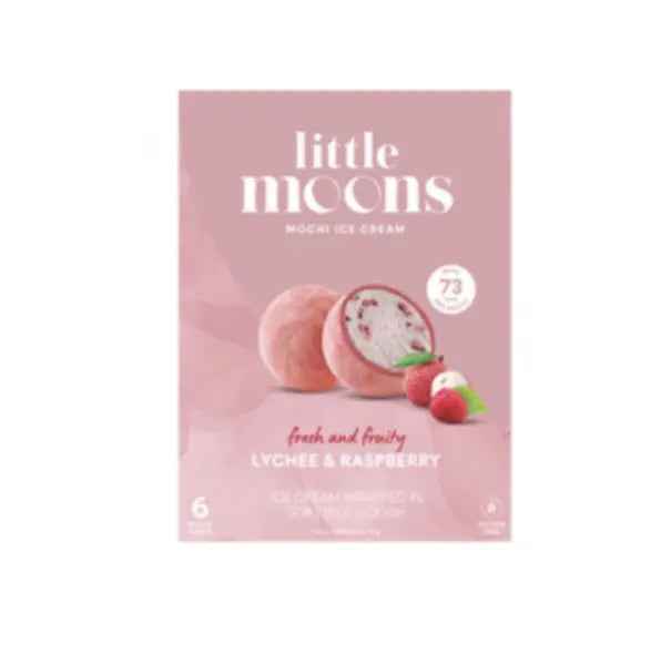 Little Moons lychee & raspberry Mochi Ice Cream 192g/ Little Moons Ličī un Avenes Moči Saldējums 192g