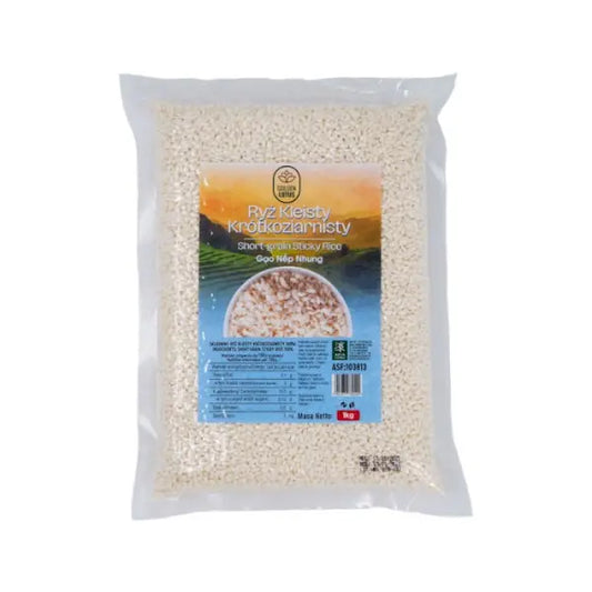 GOLDEN LOTUS Short-grained Glutinous Rice 1kg / GOLDEN LOTUS Īsgraudu Lipīgi Rīsi 1kg (Vjetnama) GOLDEN LOTUS