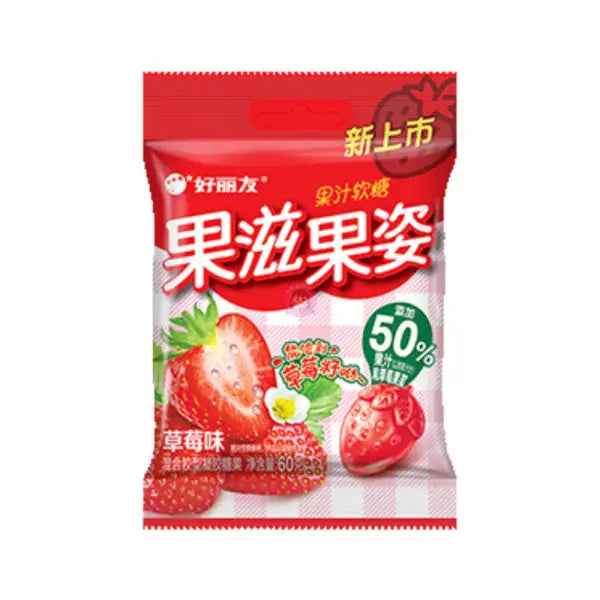 ORION Strawberry Gummy Candy 60g/ ORION zemeņu želejkonfektes 60g