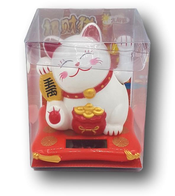 Solar-Powered Lucky Cat/ Saules enerģijas darbināts Laimīgais kaķis - Oishii Asian Mart