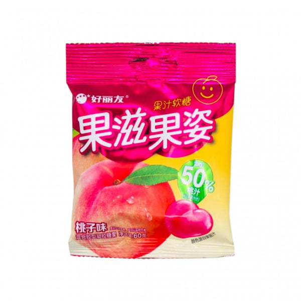 ORION Peach Soft Candy 60g/ ORION Persiku mīkstās konfektes 60g (Ķīna) Oishii Asian Mart