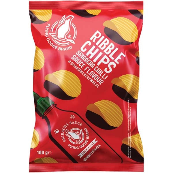 Flying Goose Chips Sriracha Chili Flavor 100g/ Flying Goose Čipsi Ar Sriracha Čili Garšu 100g (Taizeme) Flying Goose