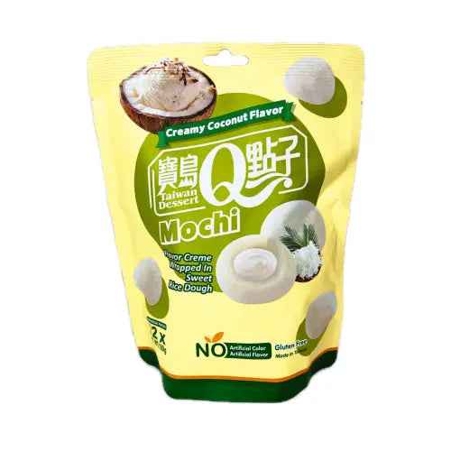 Q Brand Cream Coconut Mochi 180g/ Q Brand krēmīgais kokosriekstu moči 180 g