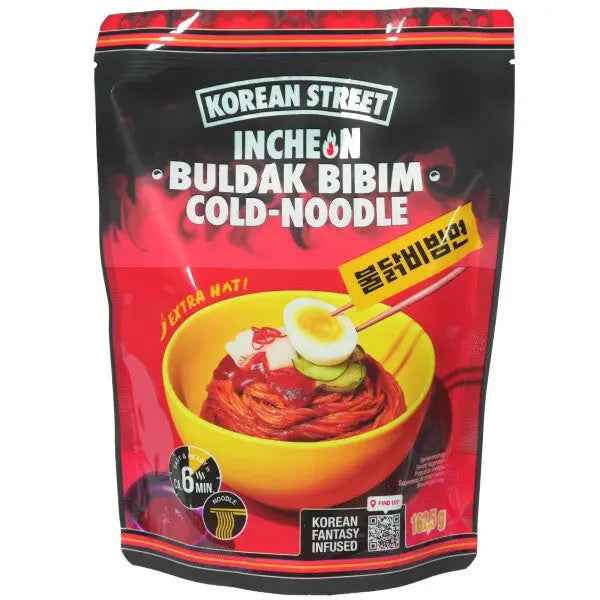 KOREAN STREET Inčhonas aukstās nūdeles ar garšvielām, asās, 162,5 g