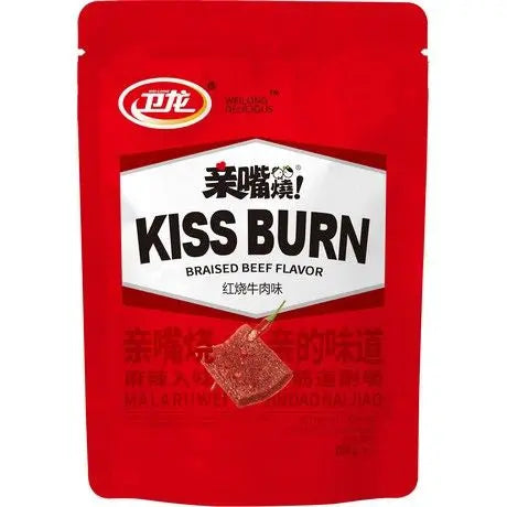 Kiss Burn Braised Beef Flavour 260g/ Kiss Burn liellopa gaļas garšas uzkoda 260 g (ĶĪNA) Wei Long