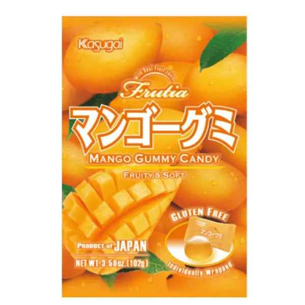 KASUGAI Mango Gummy Candy 102g/ KASUGAI mango košļājamās konfektes 102g