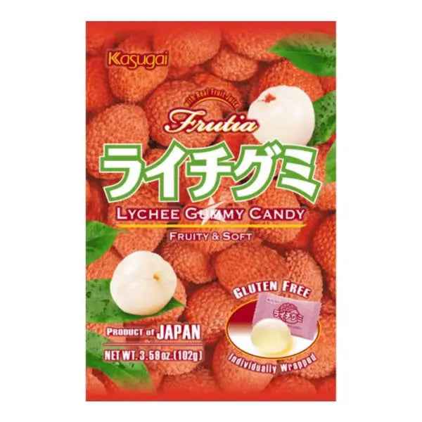 KASUGAI Lychee Gummy Candy 102g/ KASUGAI ličī košļājamās konfektes 102 g