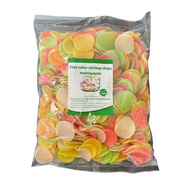 Five colour shrimp chips 1 KG/ Piecu krāsu garnelju čipsi 1 kg