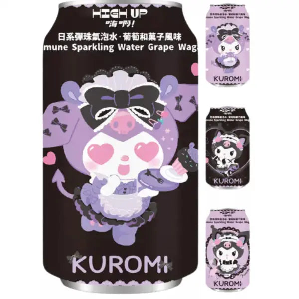 High Up Kuromi Grape Sparkling Water 330ml/ High Up Kuromi Vīnogu Gāzēts Ūdens 330 ml High Up